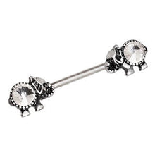 Load image into Gallery viewer, 316L Surgical Steel Jeweled Elephant Nipple Bar
