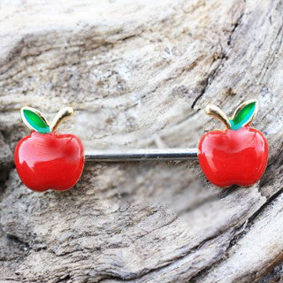 Gold Plated Red Apple Nipple Bar