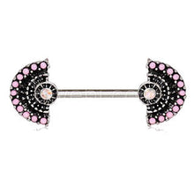 Load image into Gallery viewer, 316L Stainless Steel Jeweled Fan Nipple Bar
