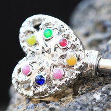 Load image into Gallery viewer, 316L Stainless Steel Rainbow Key Nipple Bar
