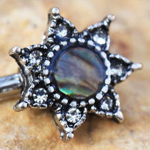 Load image into Gallery viewer, 316L Stainless Steel Abalone Shell Inlay Star Nipple Bar
