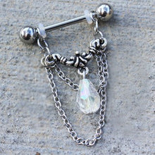 Load image into Gallery viewer, 316L Stainless Steel Aurora Double Chain Nipple Ring
