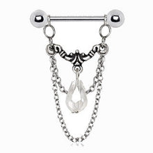 Load image into Gallery viewer, 316L Stainless Steel Aurora Double Chain Nipple Ring
