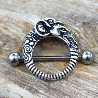 316L Stainless Steel Tribal Elephant Nipple Shield