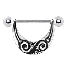 Load image into Gallery viewer, 316L Stainless Steel Spiral Tribal Nipple Shield
