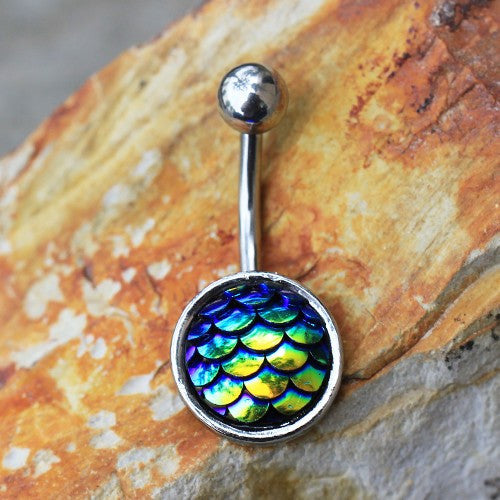 Mermaid Rainbow Scales Navel Ring