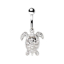 Load image into Gallery viewer, 316L Stainless Steel Sea Turtle Navel Ring
