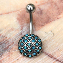 Load image into Gallery viewer, 316L Stainless Steel Aqua Ocean Charm Navel Ring
