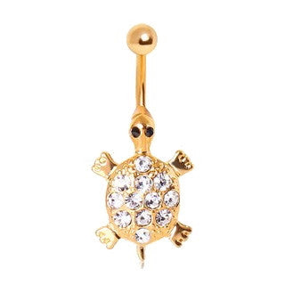 Sea Turtle Gemmed Navel Ring