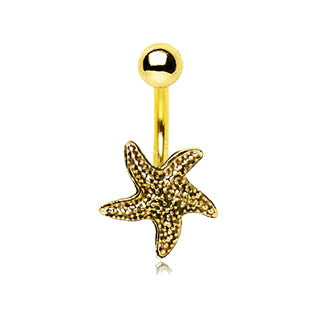 Gold Plated Starfish Navel Ring