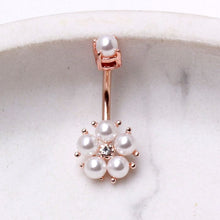 Load image into Gallery viewer, Rose Gold Plated Enchanted Pearl Navel Ring
