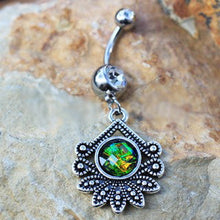 Load image into Gallery viewer, 316L Stainless Steel Tropical Flower Dangle Navel Ring
