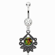 Load image into Gallery viewer, 316L Stainless Steel Tropical Flower Dangle Navel Ring
