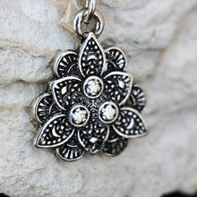 Load image into Gallery viewer, 316L Stainless Steel Jeweled Vintage Lotus Dangle Navel Ring
