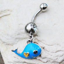 Load image into Gallery viewer, Lovely Blue Whale Dangle Navel Ring
