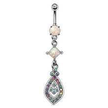 Load image into Gallery viewer, 316L Stainless Steel Aurora Teardrop Dangle Navel Ring
