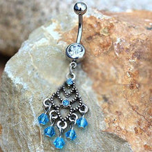 Load image into Gallery viewer, 316L Stainless Steel Aqua Chandelier Dangle Navel Ring
