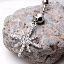 Load image into Gallery viewer, 316L Stainless Steel Glittering North Star Dangle Navel Ring
