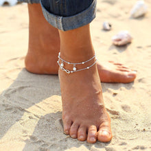 Load image into Gallery viewer, Double Chain Infinity Pearl Anklet
