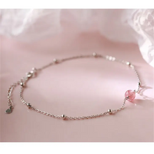 Load image into Gallery viewer, Pink Crystal Ankle Bracelet Anklet in 925 Sterling Silver
