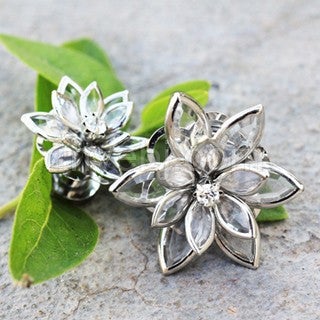 316L Stainless Steel Crystal Flower Screw Fit Plug