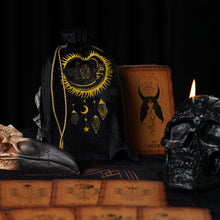 Load image into Gallery viewer, Set Black Gold Tarot Bag &amp; Tarot Cloth for Tarot Cards-1
