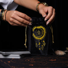 Load image into Gallery viewer, Set Black Gold Tarot Bag &amp; Tarot Cloth for Tarot Cards-3
