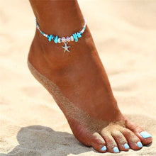 Load image into Gallery viewer, Boho Crystal Starfish Anklet Ankle Bracelet
