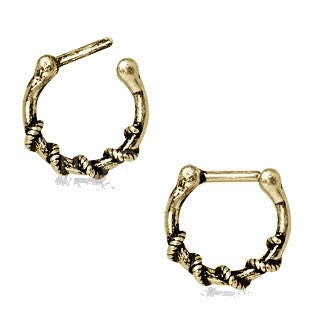 Rope Wrapped Antique Gold Plated Septum Clicker