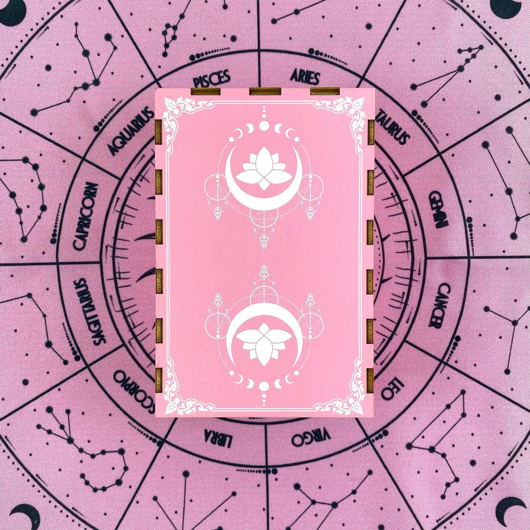 Tarot Wooden Box Pink Lotus-0