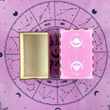 Load image into Gallery viewer, Tarot Wooden Box Pink Lotus-4
