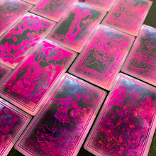 Load image into Gallery viewer, the Rider Waite Purple Neon Foil Tarot Deck Pink Set-2
