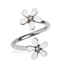 Load image into Gallery viewer, 316L Stainless Steel White Wild Flower Twist Cartilage
