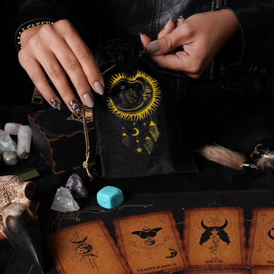 Velvet Tarot Cards Bag Black&Gold-0